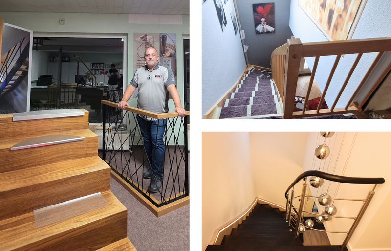 Kundenberatung im Umbau - klassische Typentreppe im Bestand und unsere Designlösung    Bildquelle: GRÄFE