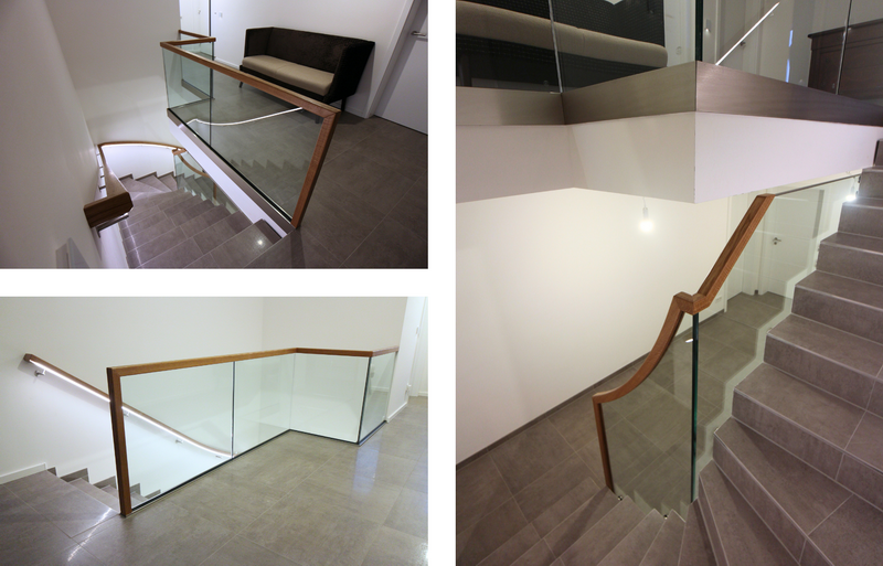 Ganzglasgalerie auf der Brüstung mit darunter auslaufendem Treppengeländer     Bildquelle: GRÄFE