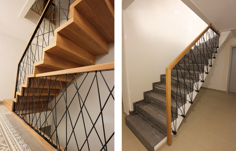 aufgesetzte Geländerbefestigung beim Faltwerk und seitliche Befestigung beim Beton    Bildquelle: GRÄFE