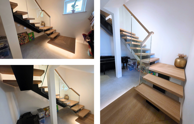 dreiläufige Mittelholmtreppe mit Podesten und moderner Geländergestaltung    Bildquelle: GRÄFE