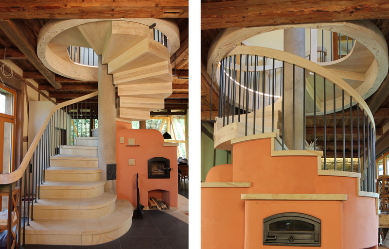 Ansicht der Pizzaofentreppe aus Mauerwerk, Sandstein, gekalkter Esche und Stahl Bildquelle: GRÄFE Ansicht der Pizzaofentreppe aus Mauerwerk, Sandstein, gekalkter Esche und Stahl Bildquelle: GRÄFE